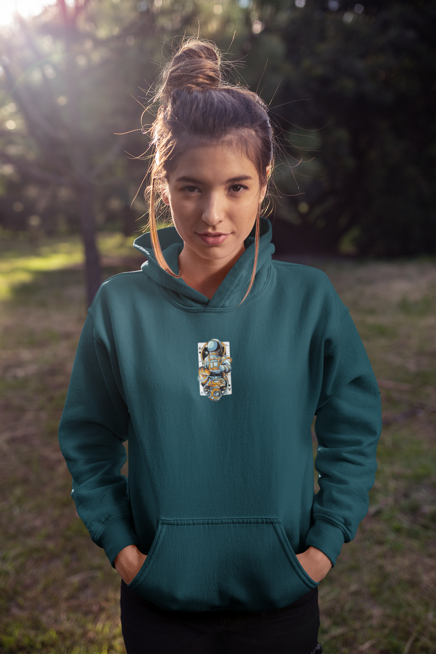 Emonke 350 GSM Firefly Cyan Oversized Hoodies for Women - Astro Ace