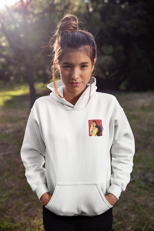 Emonke 350 GSM White Oversized Hoodies for Women - Indian Women