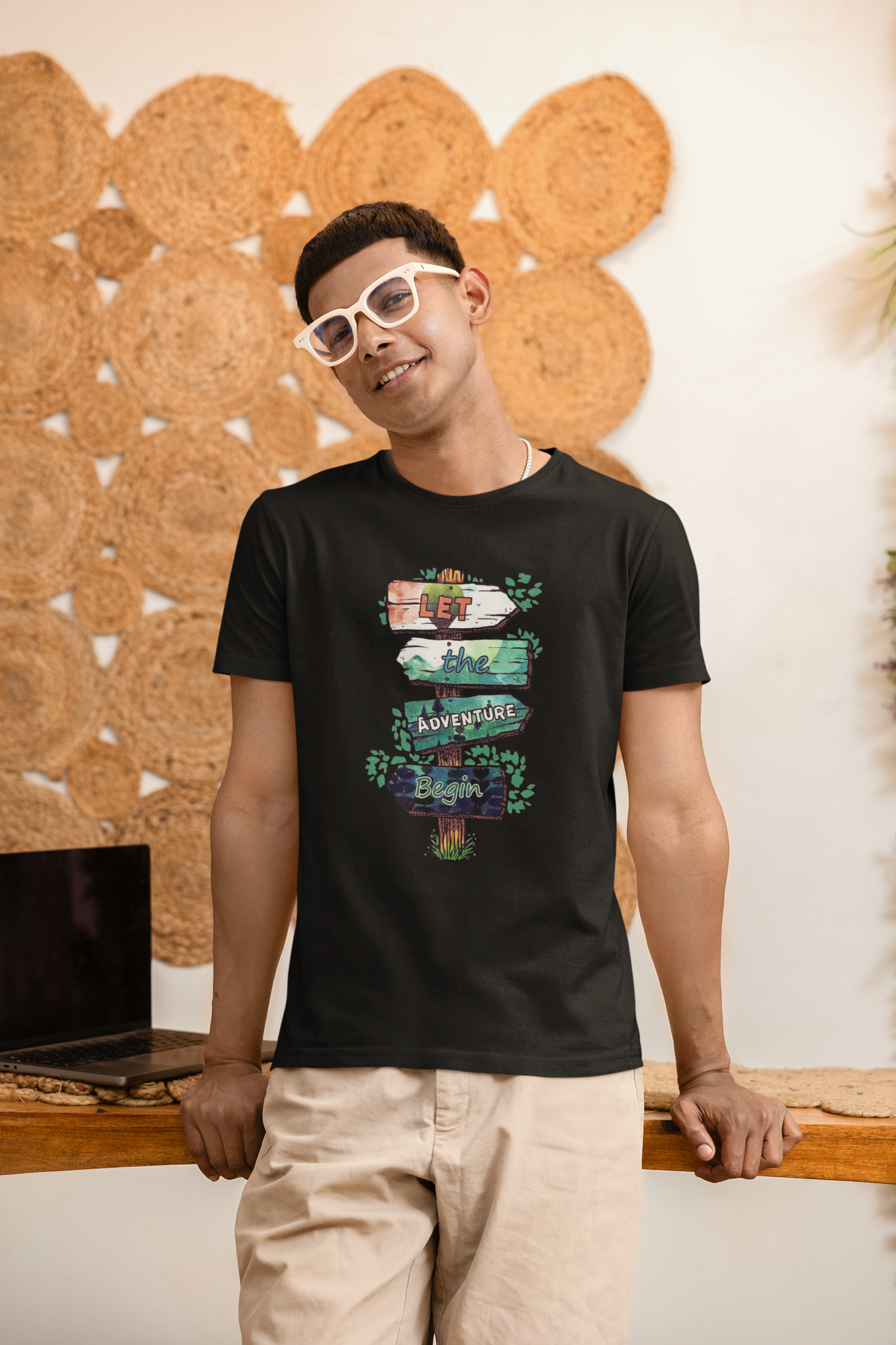 Premium Cotton Black Graphic T-Shirt - Adventure - Emonke Store
