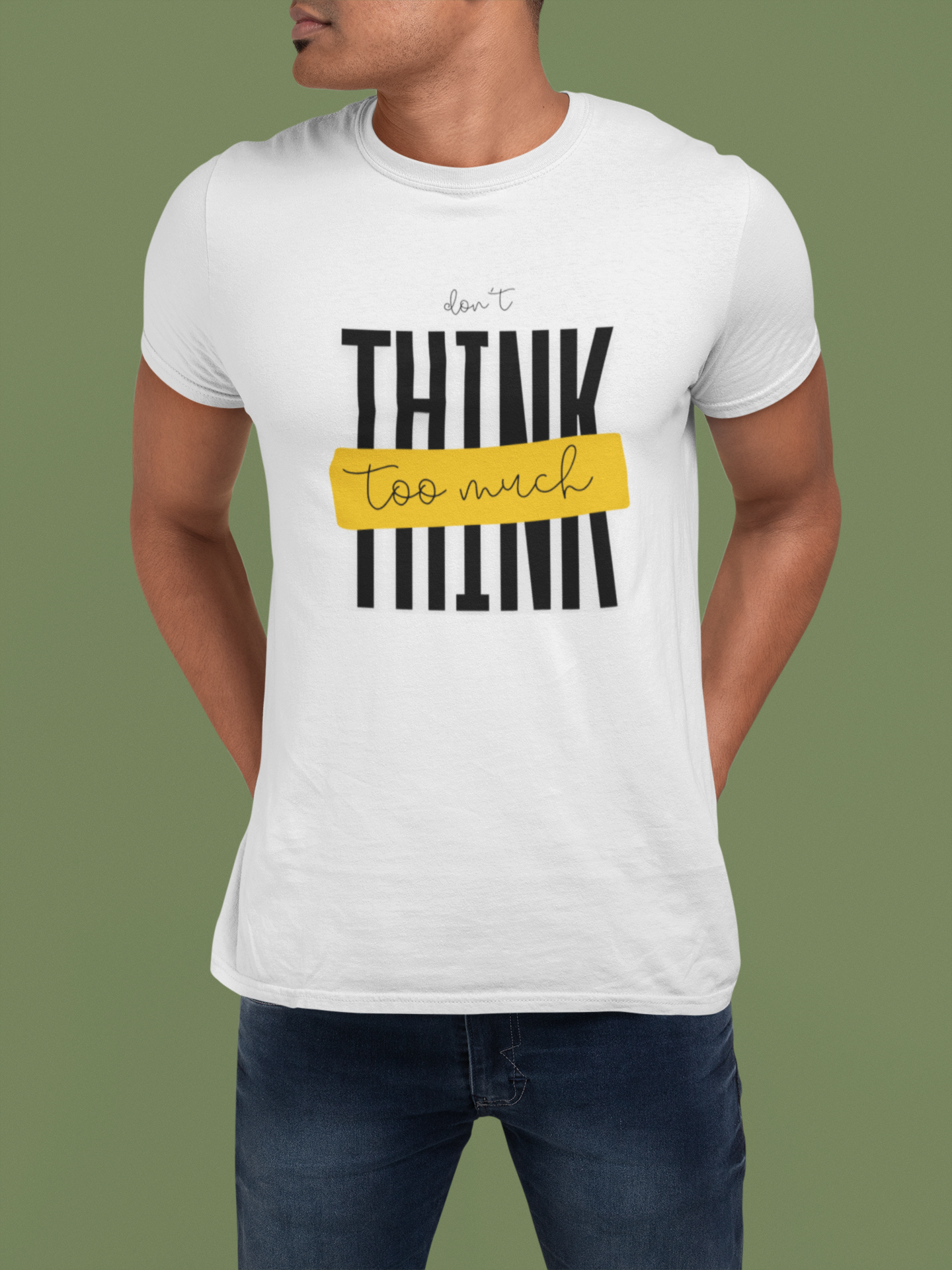 White Graphic T-Shirt for Men | Premium Cotton | Quote Print | Regular Fit - Emonke Store