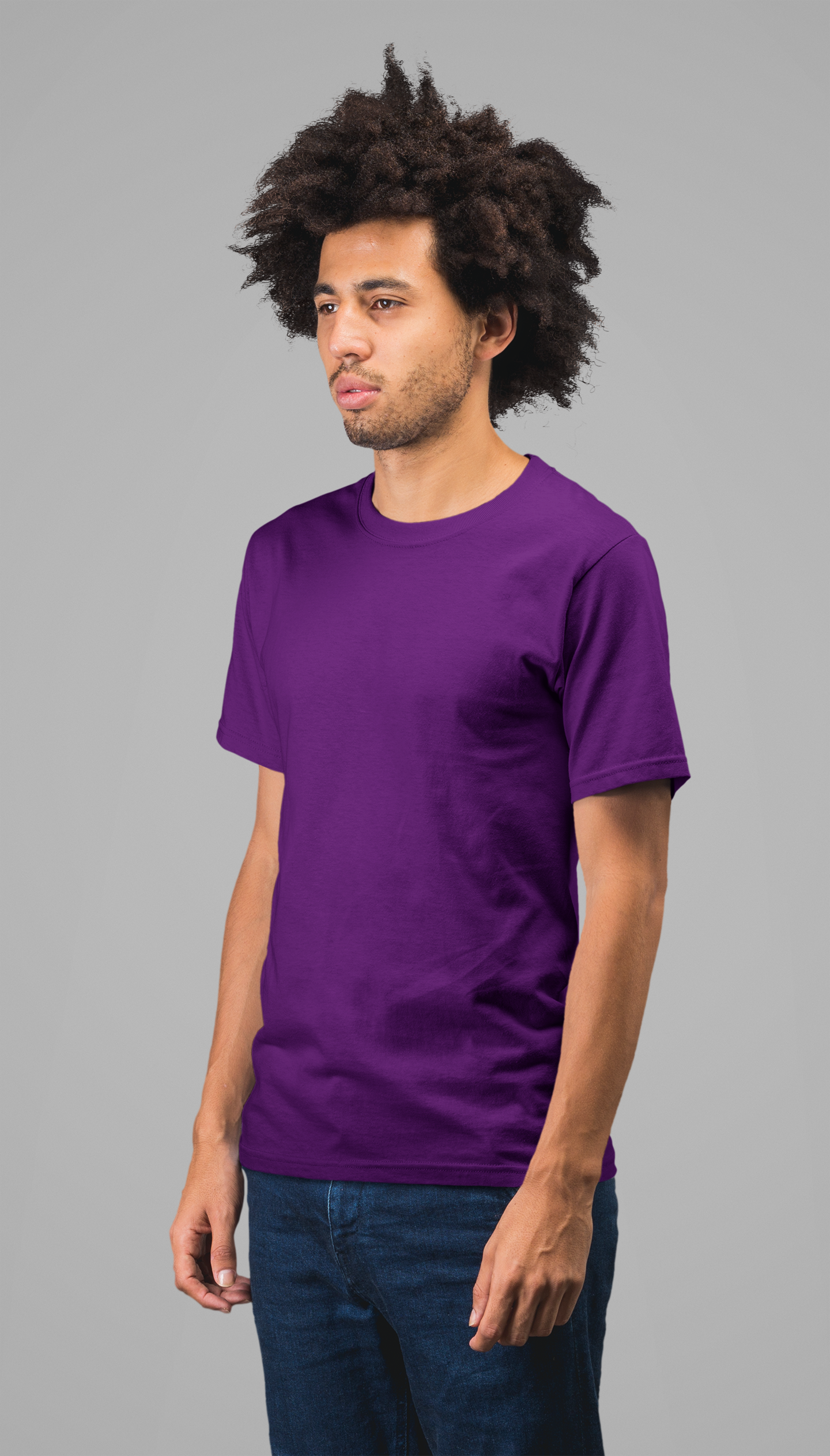 Premium Cotton Dark Purple T-Shirt | Men - Emonke Store
