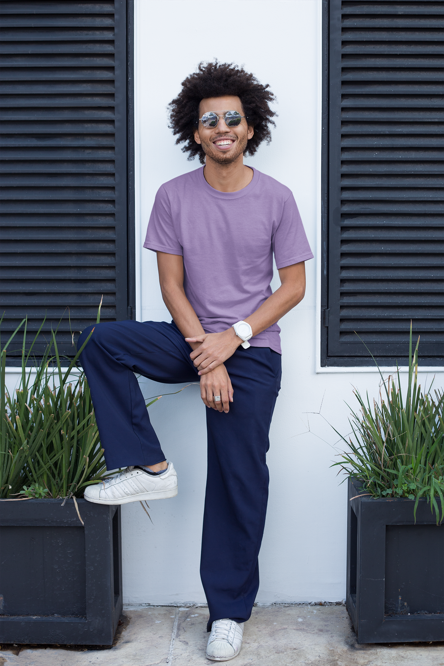 Lavender T-Shirt for Men | Premium Cotton | Regular Fit - Emonke Store