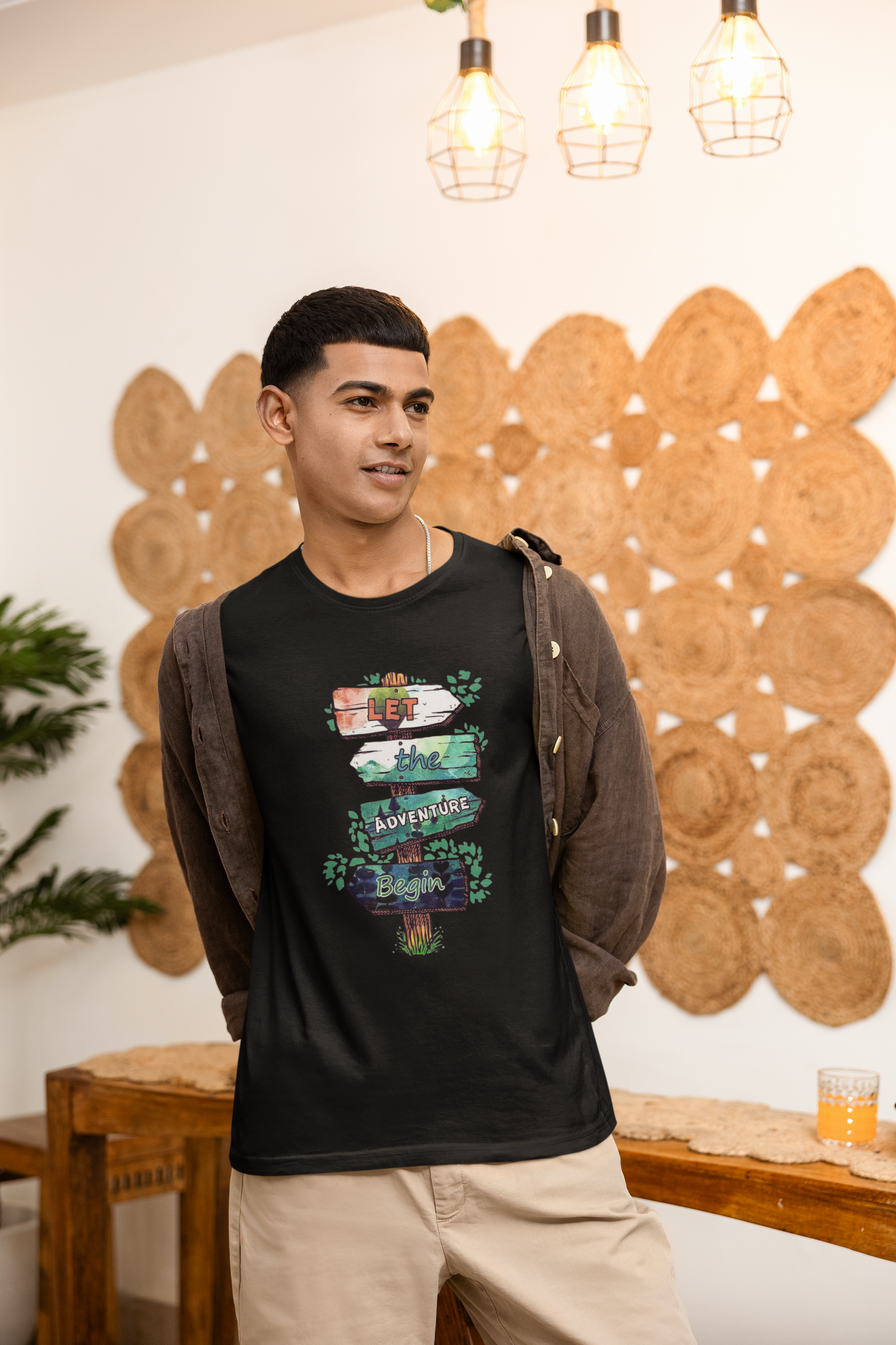 Premium Cotton Black Graphic T-Shirt - Adventure - Emonke Store