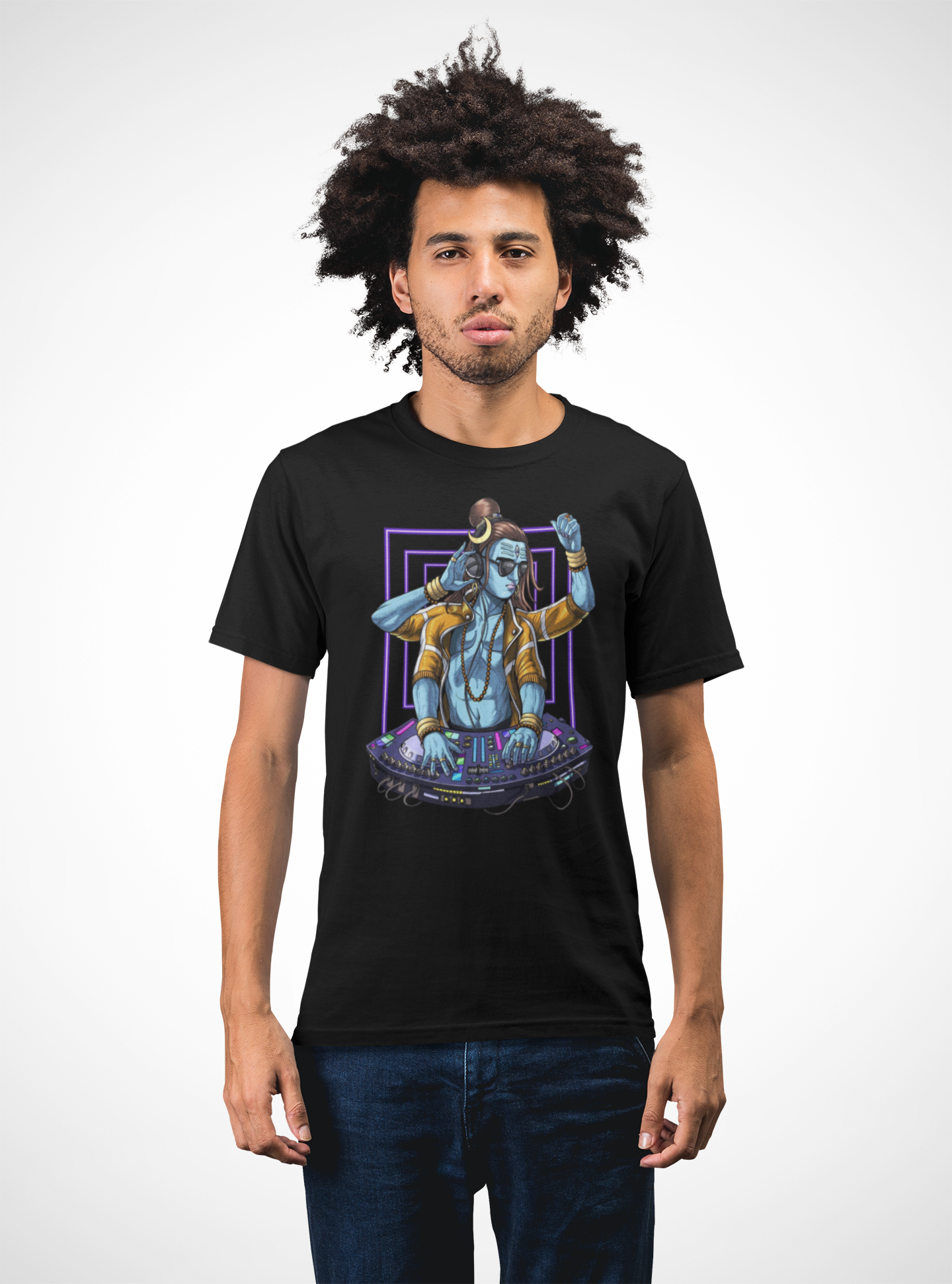 Graphic T-Shirt for Men | Premium Cotton | DJ Shiva Print | Regular Fit