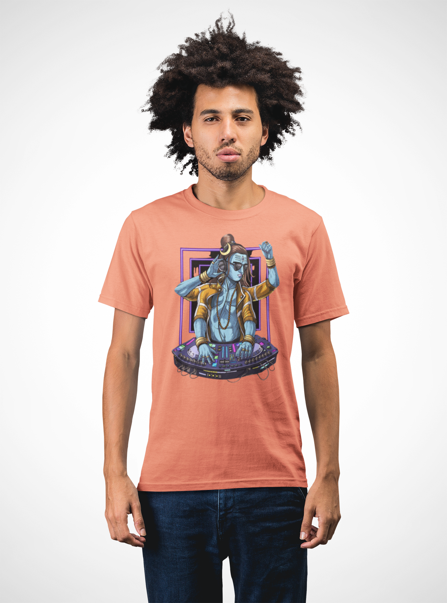 Graphic T-Shirt for Men | Premium Cotton | DJ Shiva Print | Regular Fit