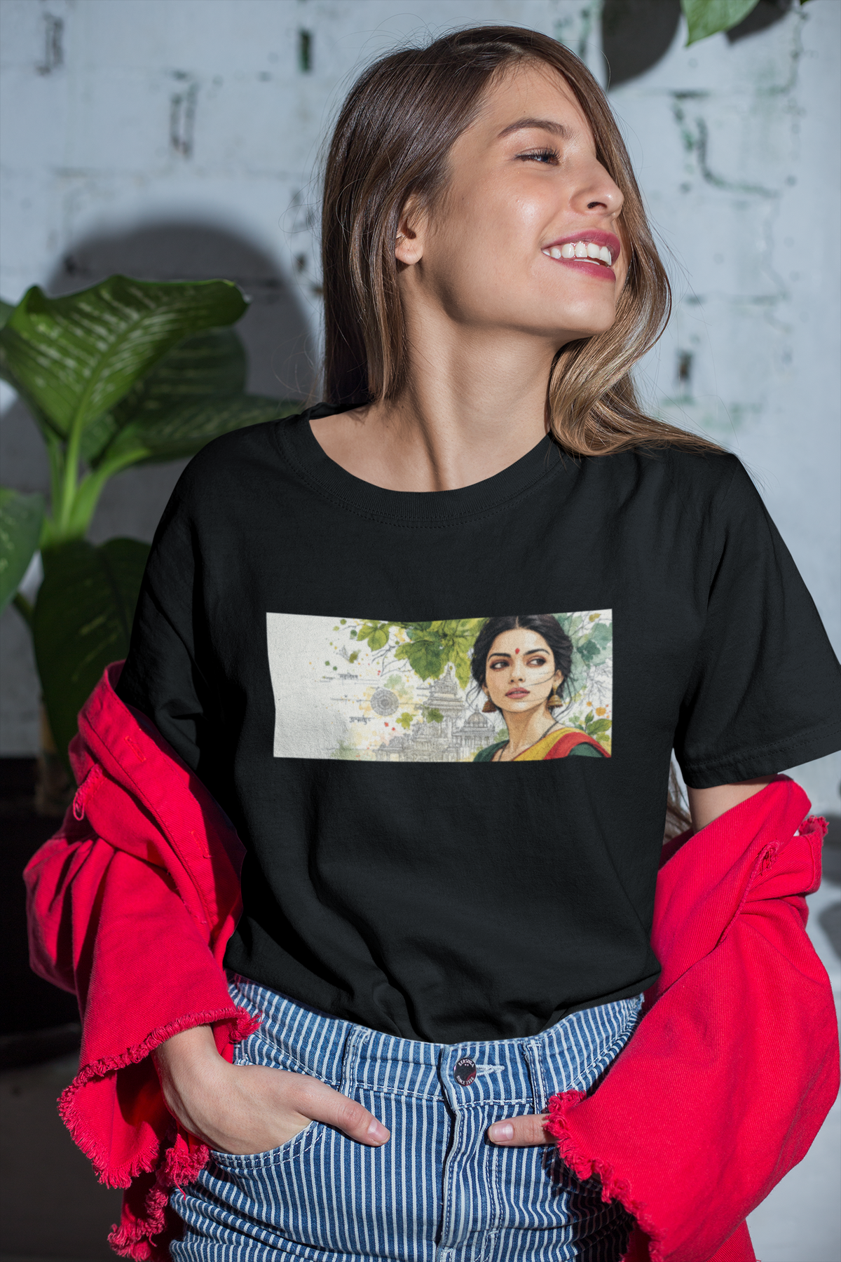 Graphic T-Shirt for Women | Premium Cotton | Indian Women Print | Regular Fit